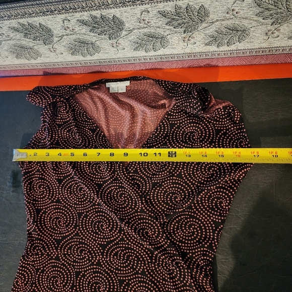 London Times Midi Sheath Elegant Swirl Pattern Sleeveless Dress Size 6 Tie Belt - Picture 12 of 12